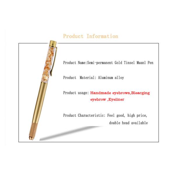 Ручка татуировки оптовой золотой ручки татуировки брови Кристл ручки фольги одного бортовой постоянная ручная с низкой ценой