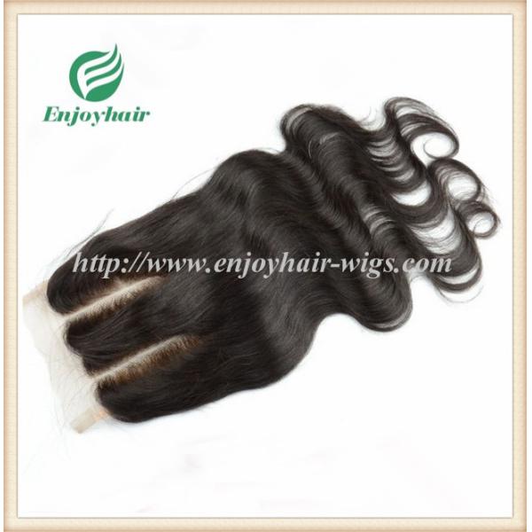 Lace top closure 4''x4'',brazilian virgin hair natural color body wave 10''-24''L, two way