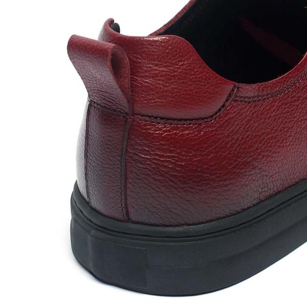 Soft Light Burgundy Anti Slippery Genuine Leather Sneakers