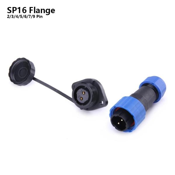 SP16 IP68 2 Pin Waterproof Connector Plug Socket PA66 Male And Female 5 Pin 9 Pin