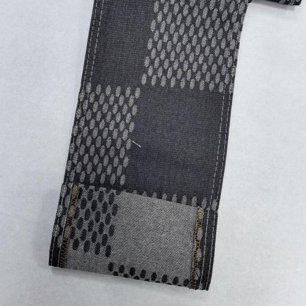 Dark Blue Distinctive Jacquard Denim Fabric Cotton Polyester for Spacial Design Jeans