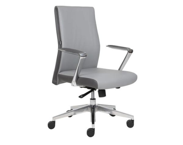 3.2mm 360d PU Leather Revolving Chair Middle Back For Conference