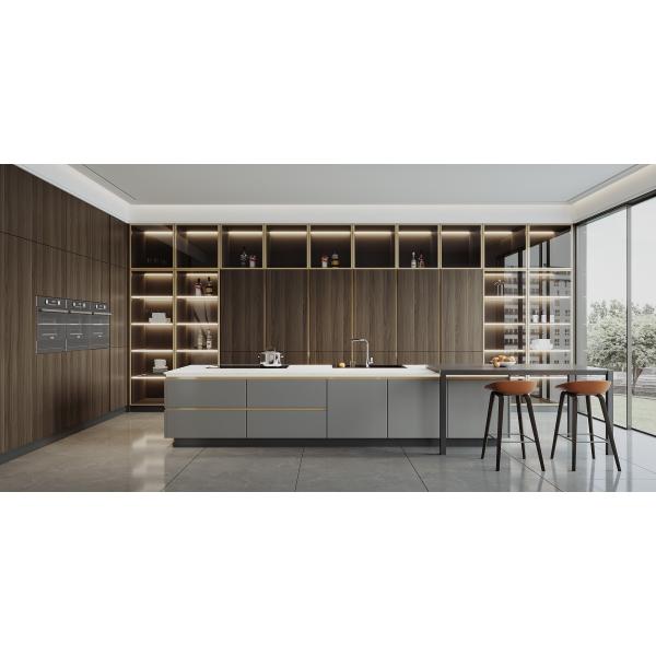 Factory Cherry Kitchen Cabinet With Raised Door With Granite Countertop