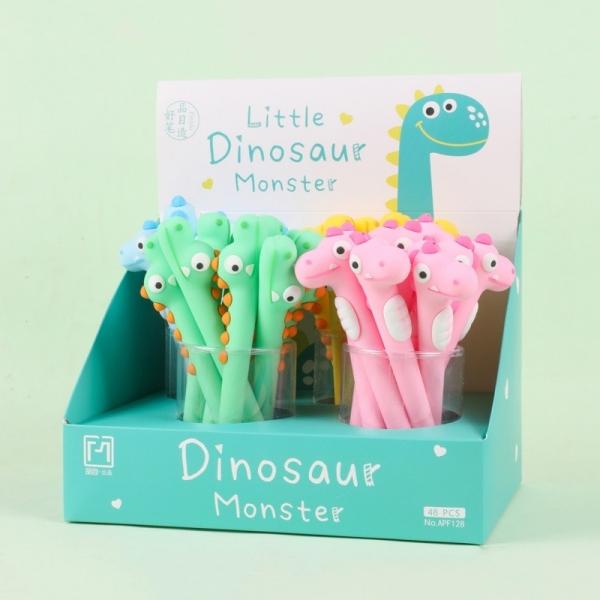 Unique Design Cartoon Crocodile Dinosaur Silicone Gel Pens for Kids