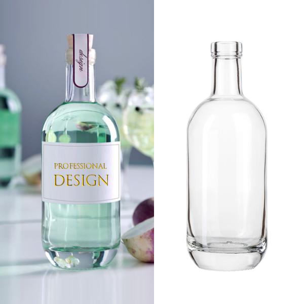 250ml/500ml/700ml/750ml  Flint Glass Spirit Bottles with CORK Sealing Type