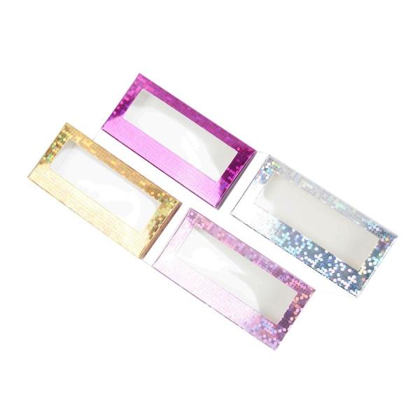 Custom Logo Luxury Empty Paper Lash False Eyelash Packaging Boxes With Clear Window
