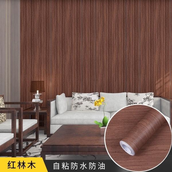 PVC Matte Grain Wood Textured Wallpaper Vinyl Film Self-Adhesive Shelf Liner Modern Design Style Peel-Stick Countertop Sticker