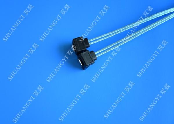 Blue Slim Down Angle 7 Pin SATA Data Cable Female to Female With Locking Latch