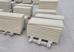 Bull Nose Beige Natural Sandstone Step Stone Round Edge For Outdoor Stair Steps