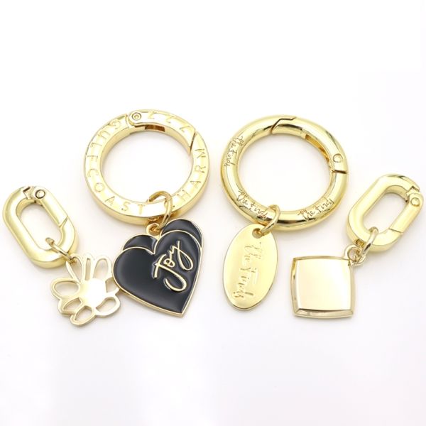 High Quality Custom Metal Logo Tag Zinc Alloy Oval Key Chain charm for Bag Purse