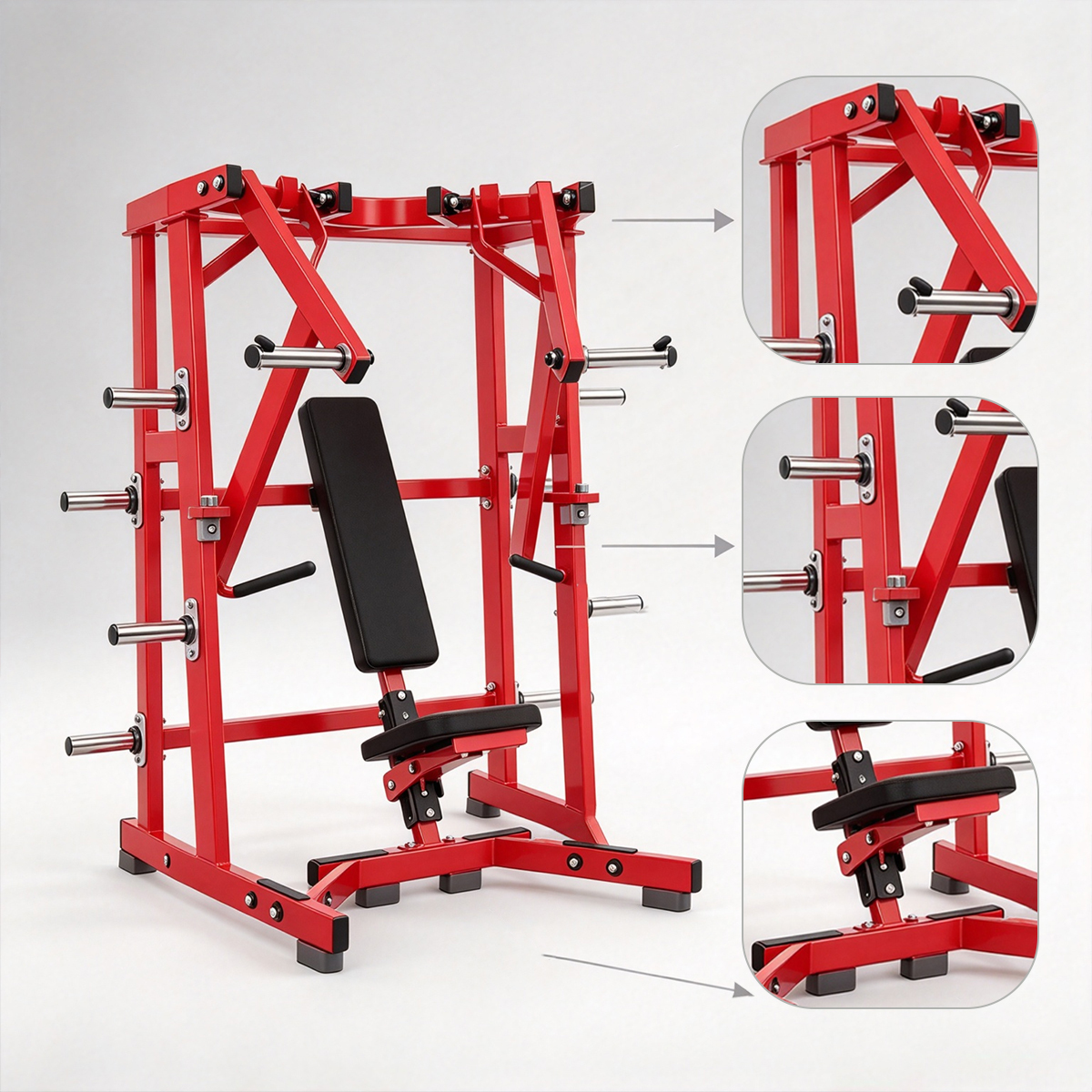 Plate Loaded Steel Lateral Wide Chest Press Machine Gym Equipment for Chest Strength Training