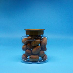 Empty Airtight Clear PET Food Grade Plastic Jar Screw Lid For Food Candy Cookie Nuts