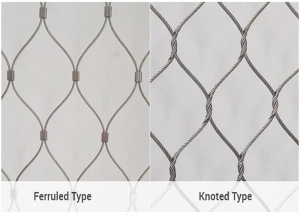 High Strength Knotted 7 × 19 Stainless Steel Wire Rope Mesh 316