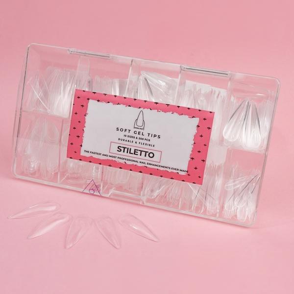 Nail Art Salon Flexible Clear Tips Press on Nails Empty Nail Tip Storage Box Packaging for Xl Soft Gel Nail Tips Custom Logo