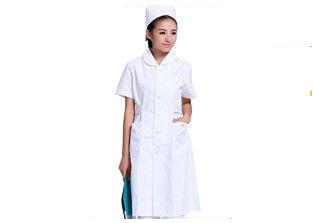 Medical Fabric Anti Chlorine Womens Nursing Scrubs With Two Front Patch Pockets