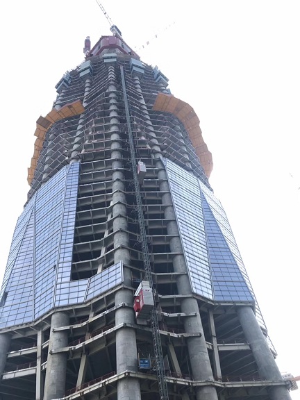 Bevel Motor Construction Hoist Elevator , 2x13kw Goods Hoist Lift