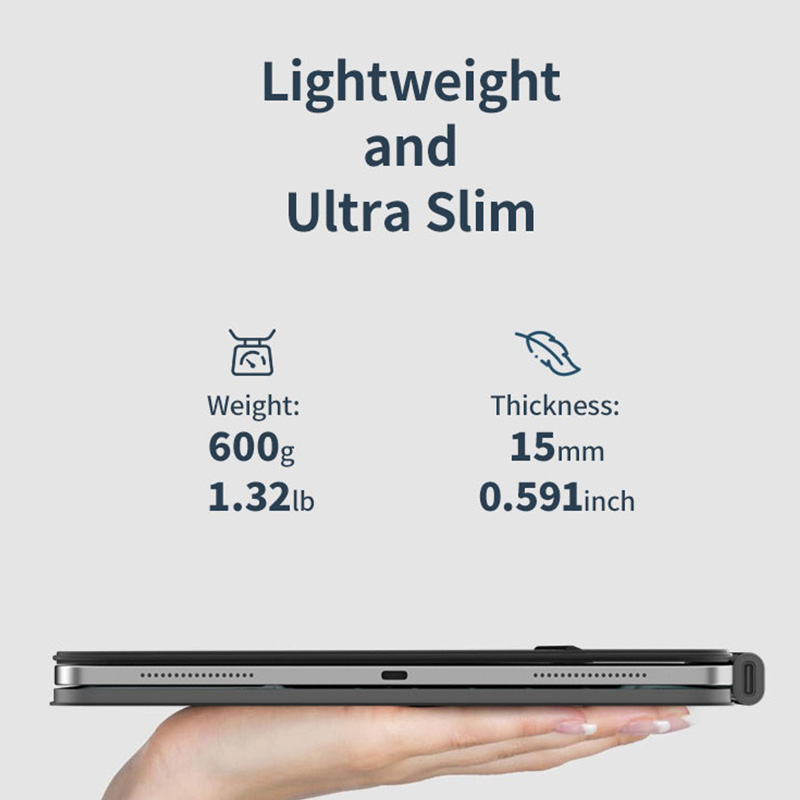 Premium Ultra-Slim Magnetic Keyboard Case Aluminum Lightweight Durable Multi-Touch Trackpad for iPad Pro 11