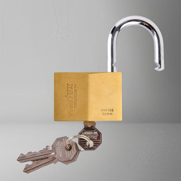 Rarlux Best Padlock Rhombic Brass Padlock with 3 Nickel-plated Keys