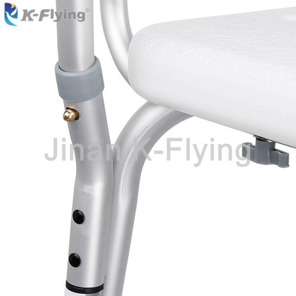 Aluminum Alloy Adjustable Height Shower Chair With Wheels Elderly Senior