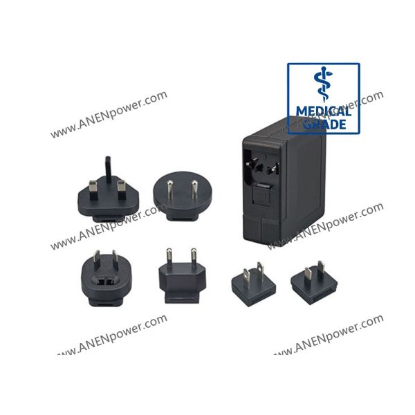 48W GaN Medical AC/DC Adapter IEC60601 Certified 12V 4A / 24V 2A 2×MOPP Low Leakage Power Supply
