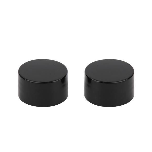 24/410 28/410 Plastic Caps Black Smooth Plastic Screw On Caps For Cosmetic Packaging