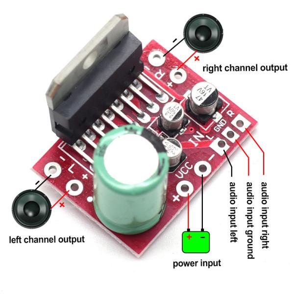 CA-7379 Stereo Power Amplifier Module Double Channel DC9V-17.5V 38W+38W with TDA7379 Chip