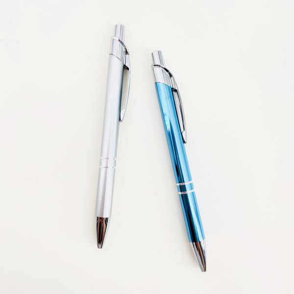 Papelería de la escuela Colorida Prensa de bolígrafo de metal 1.0mm Clip de plata bolígrafo portátil Imprimir logotipo