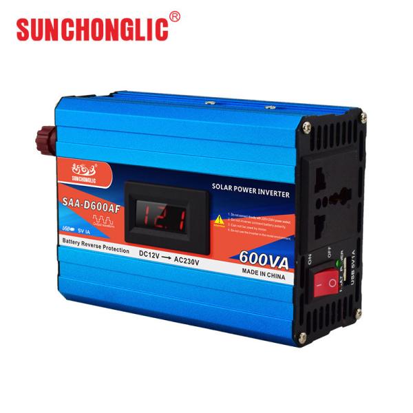 600VA 12V to 220V Modified Sine Wave Power Inverter with USB Charging for Solar Applications