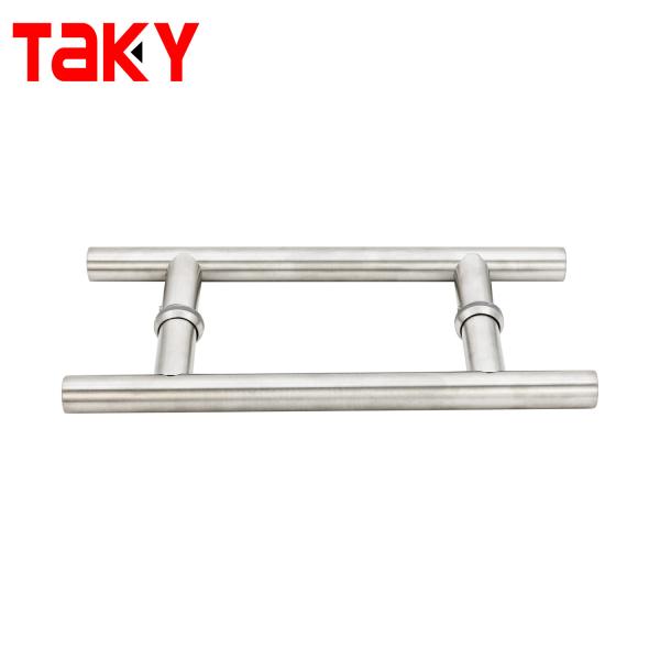 H Type Double Sided SS304 Stainless Steel Shower Glass Door Handle 203*203*19*1.0mm for Bathroom Sliding Doors