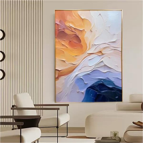 Customized Abstract Colorful Hand Painted Oil Painting 3D Wall Art For Home Decoration