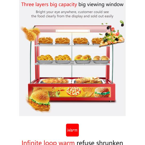 0.8kw Red Commercial Food Display Warmer for Restaurant Kitchen Equipment Benefit