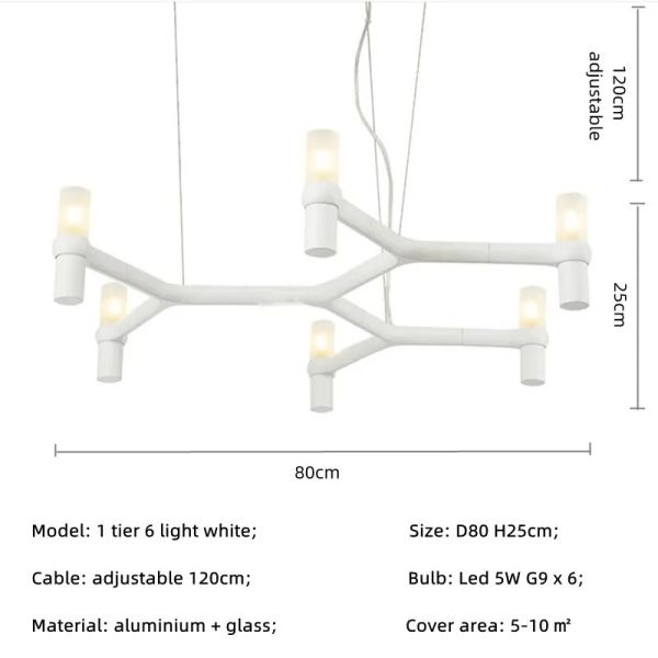 Crown Major Pendant lamp Nordic Tube chrome chandelier Crown Plana Mega Pendant(WH-AP-637)