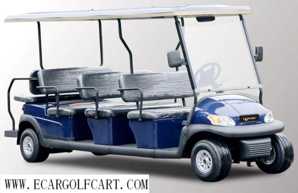 Customized Colorful 12 Seater Golf Cart Electric Sightseeing Bus With Plastic Armrest