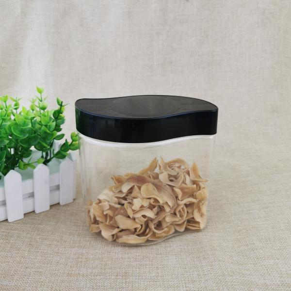 Leaf Shape 1200ml PET Plastic Screw Cap Jars For Candy Storage