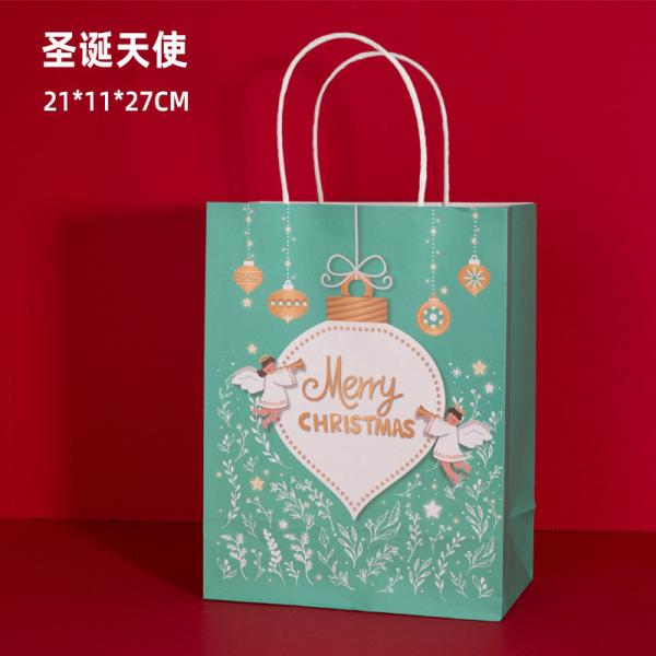 Custom Logo Accepted FSC Certified Kraft Paper Bag for Sustainable Christmas Shopping