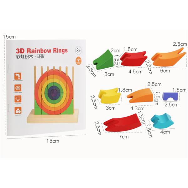 Unisex Rainbow Blocks Montessori Interactive Educational Toys For Early Development
