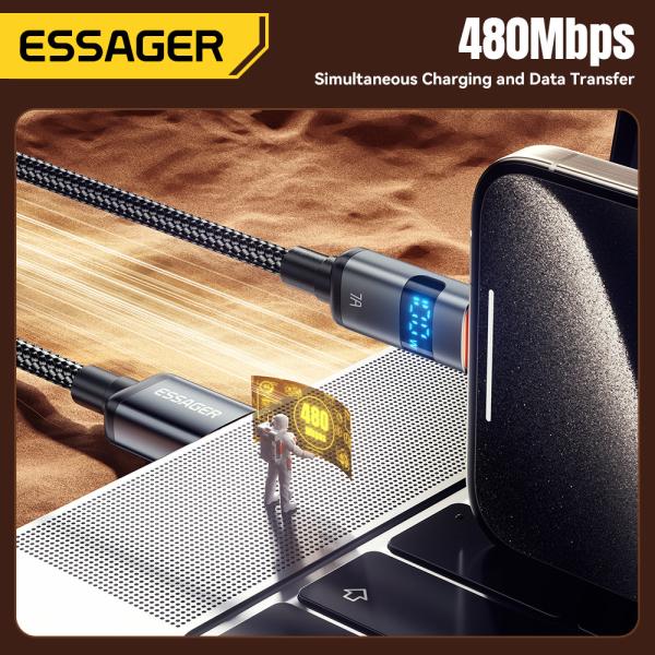 ESSAGER ES-X61 Series PP USB A To C Cord 100W Max 480Mbps