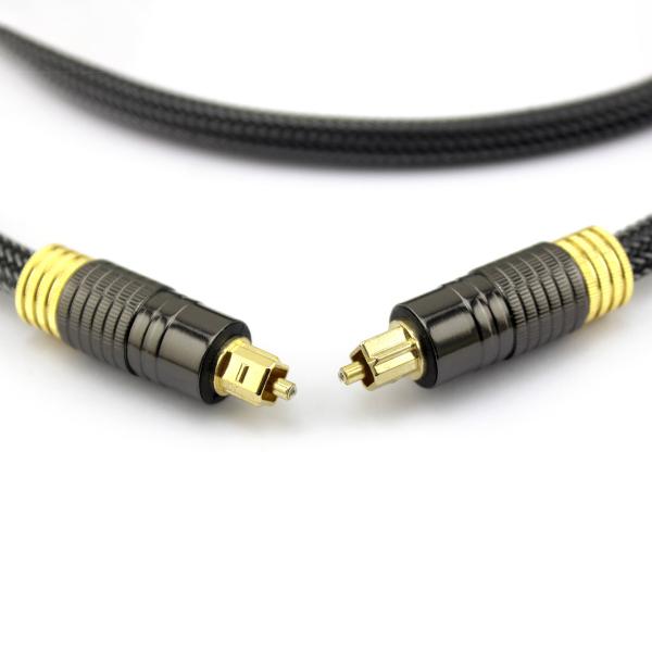 Factory Outlet Premium Digital Optical Audio Toslink 24K Plated Golden Knited Rope 1.2M