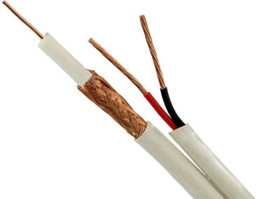 White Jacketed CCTV Copper Coaxial Cables RG59/U+2x0.75 Sq Mm Cable