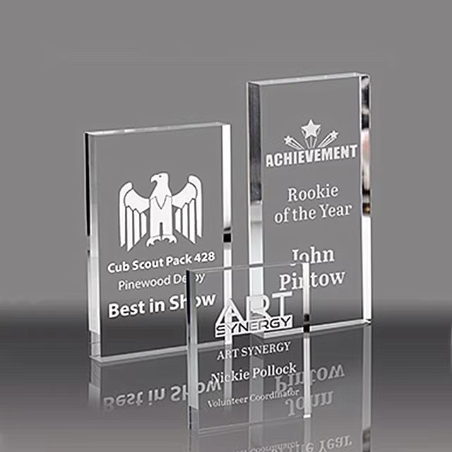 Plexiglass Awards Acrylic Trophy Awards With/Without Stand Transparent