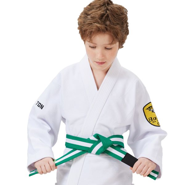 White 350gsm Pearl Weave BJJ Gi 100% Cotton Breathable Brazilian Jiu Jitsu Uniform For Kids