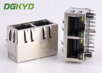 Ângulo direito 1 x 2 BASE modular portuária do RJ45 Jack With Internal Isolation Transformer 1000