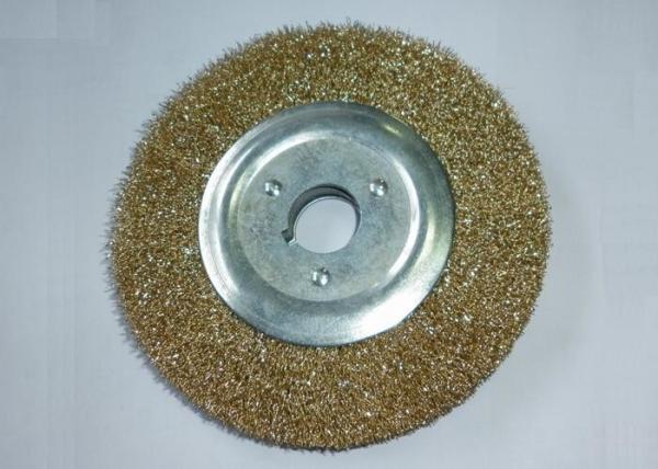 Brass Coated Crimped Wire Descaling Brush / Buffing Wire Brush 150 X 25.4 X 20MM