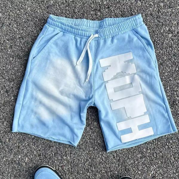 Fechamento de cordas personalizadas de algodão Francês Terry Sun Fading High Waist Shorts para Homens