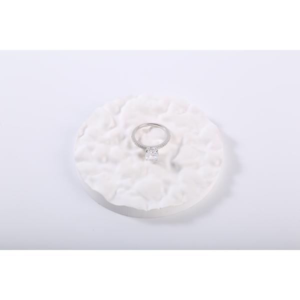 Round Shaped Engagement Rings 2.18g Couple 925 Silver CZ Rings