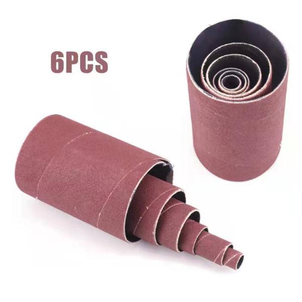 Red Aluminum Oxide Polishing Sand Paper Spindle Sanding Sleeves Bands for Nail Drill Bits