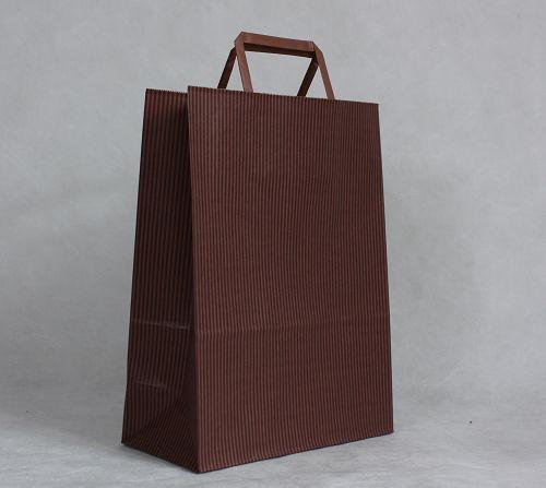 Impression exquise adaptée aux besoins du client de sac de transporteur de papier d'emballage avec la poignée plate et le logo