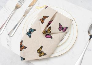 Foldable Soft Personalized Dinner Napkins , Decorative Cotton Dinner Napkins