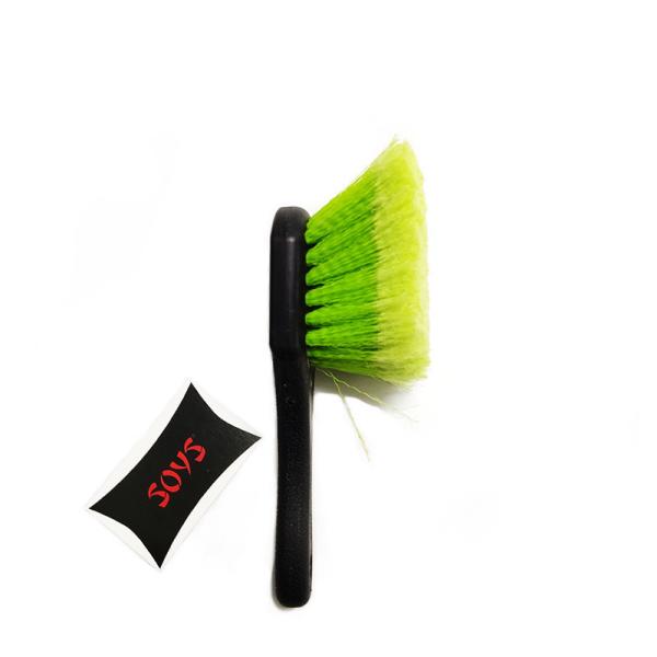 21.5cm Reusable HandHeld Soft Bristle Wheel Brush PP Handle