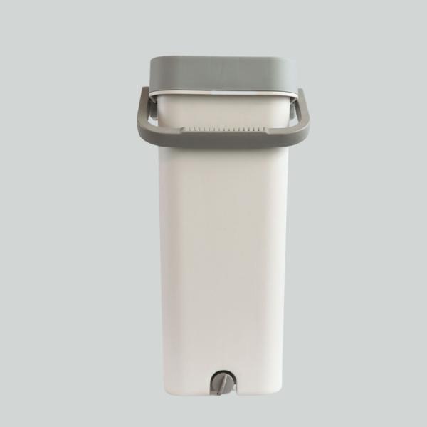 White Squeeze Flat Mop And Bucket Set Long Handle Hardwood Floor 7.5L Capacity